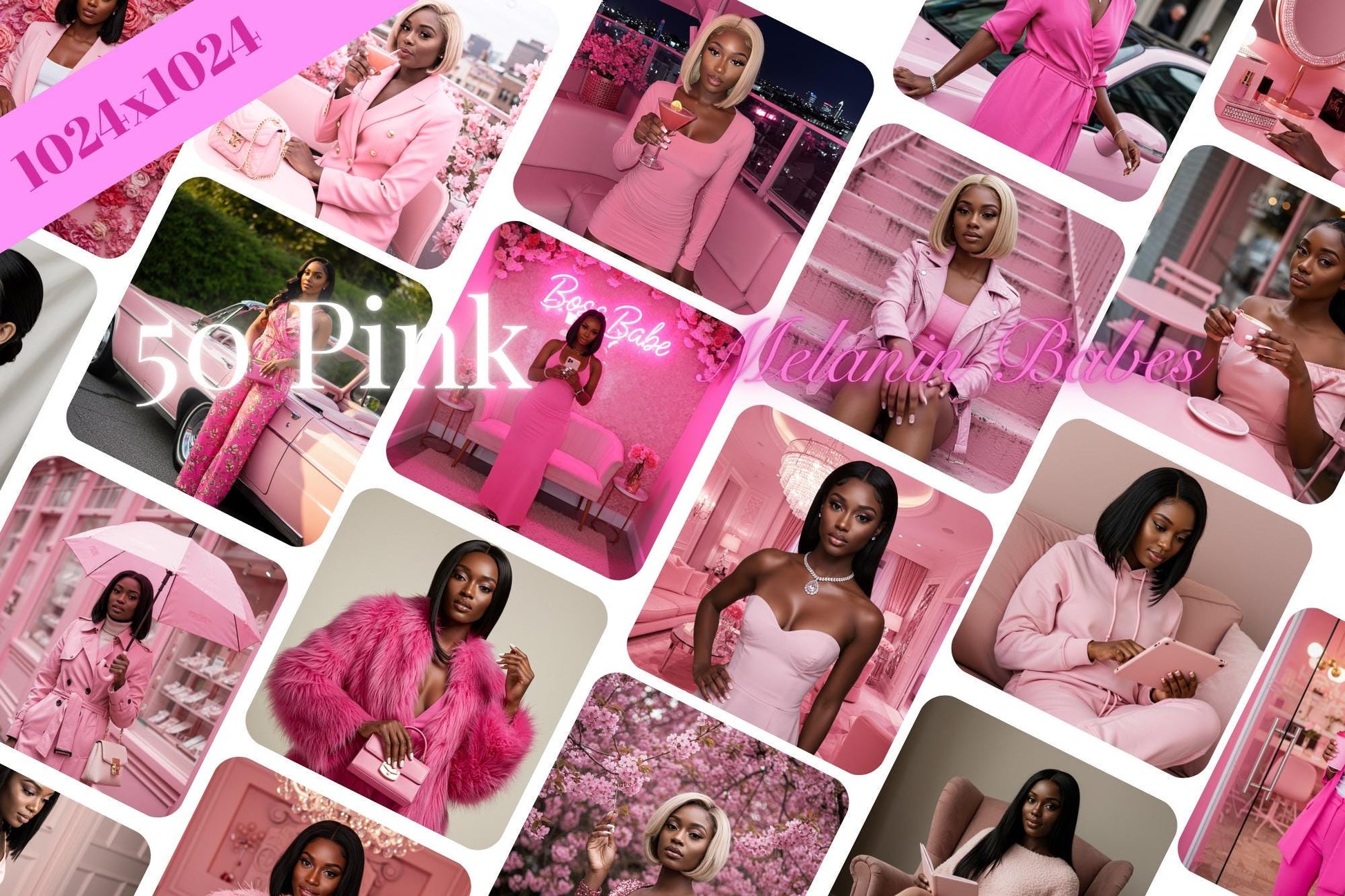 50 Pink Boss Babes Stock Photos | Faceless Melanin Images (Digital Download)