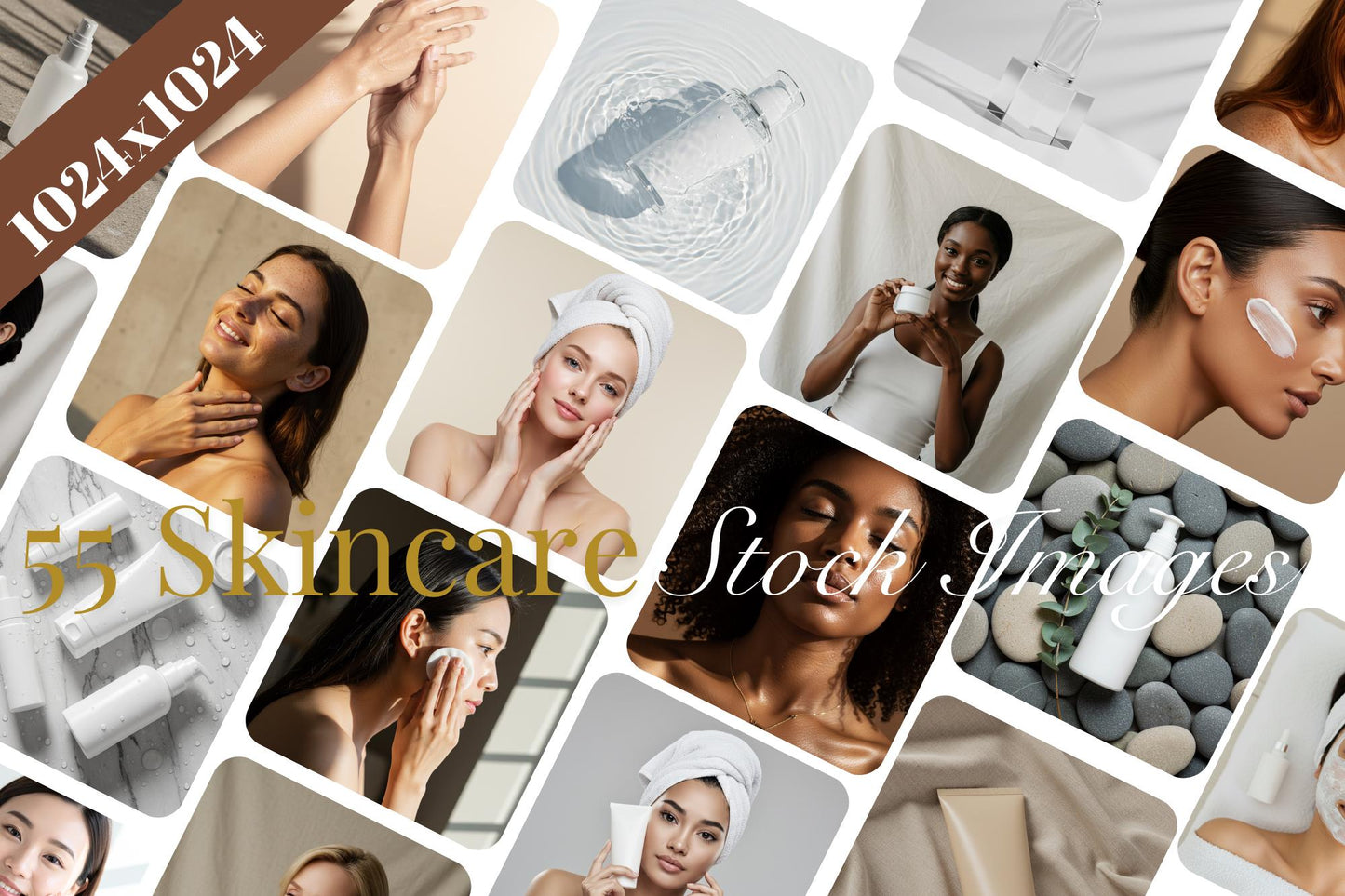 55 HD Skincare Stock Photos | Diverse Models, Blank Mockups (Digital Download)