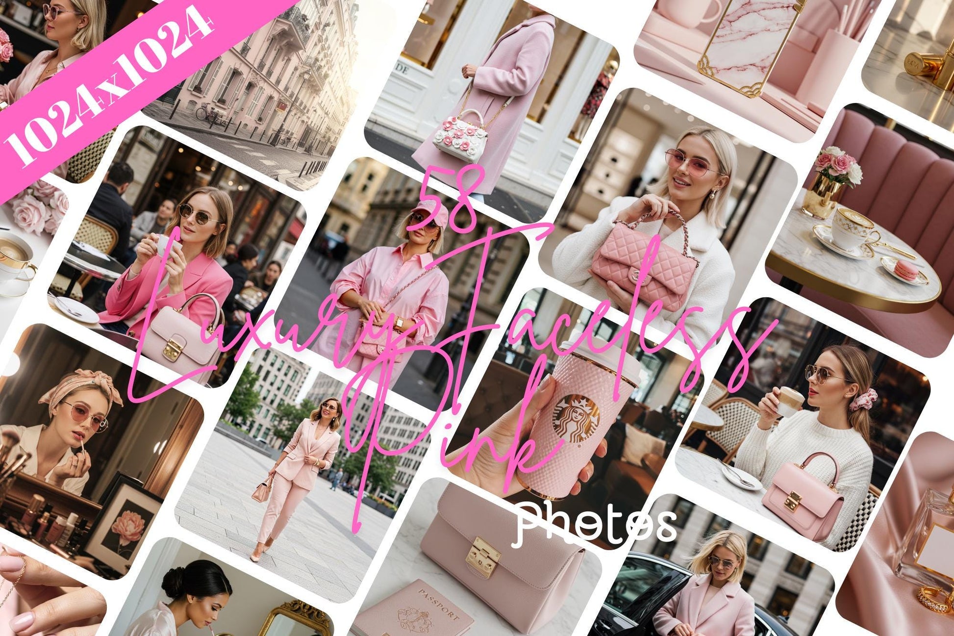 Pink Glam Stock Photos | Feminine Branding Images (Digital Download)