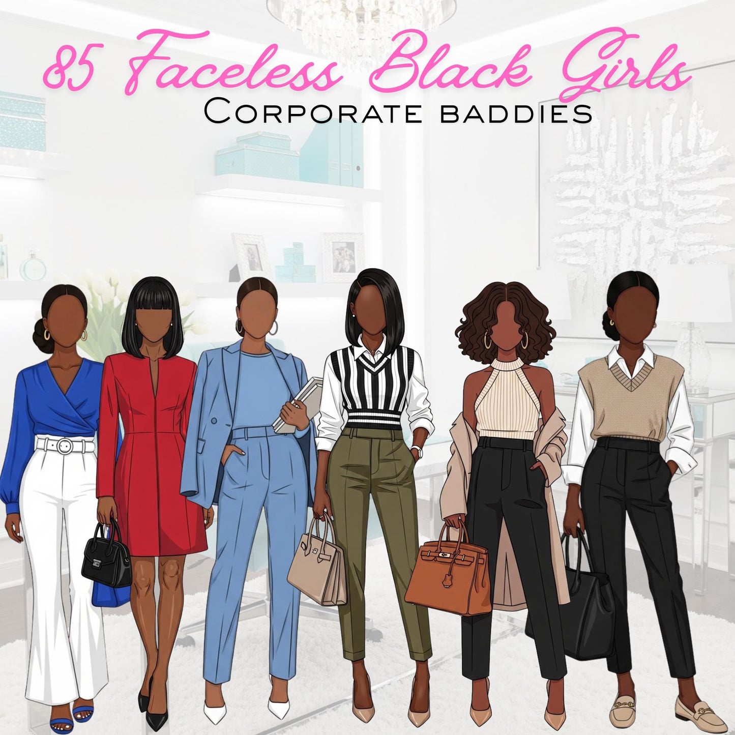 85 faceless black girls png transparent clipart melanin ebook cover flyer planner cover ai black women