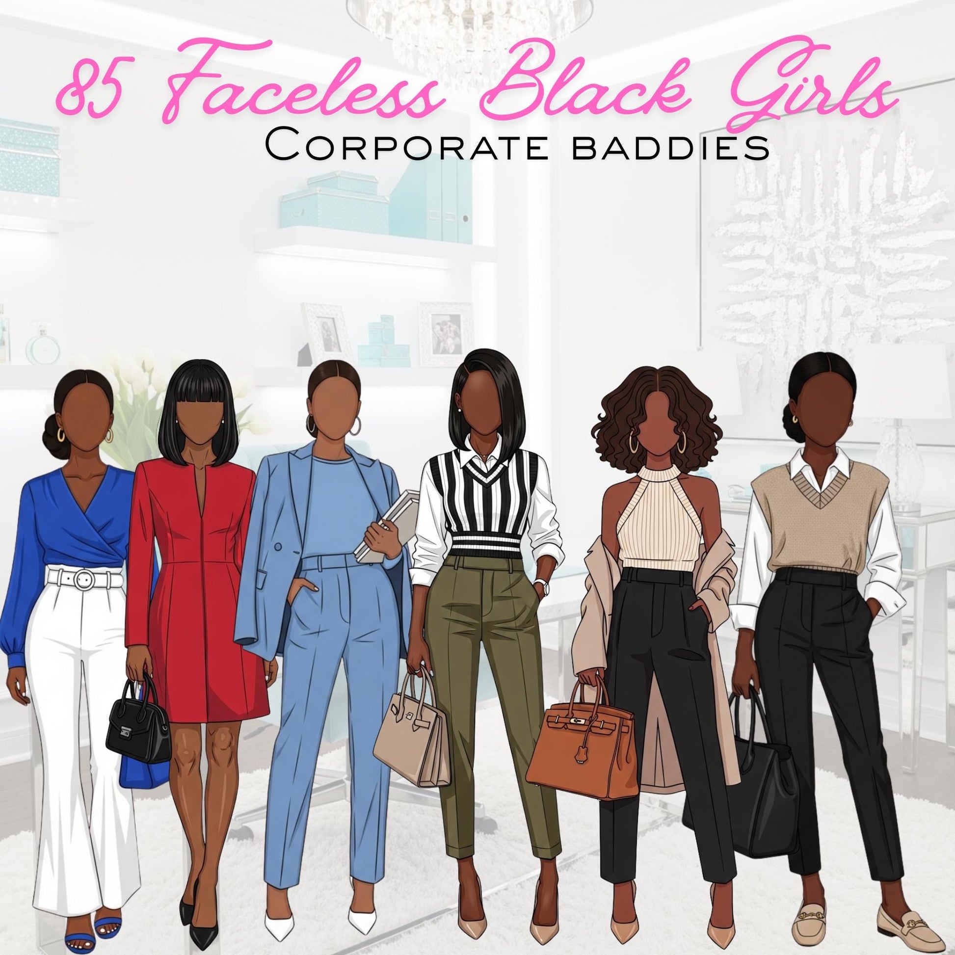 85 faceless black girls png transparent clipart melanin ebook cover flyer planner cover ai black women