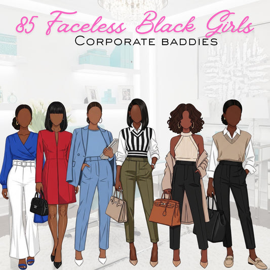 85 faceless black girls png transparent clipart melanin ebook cover flyer planner cover ai black women